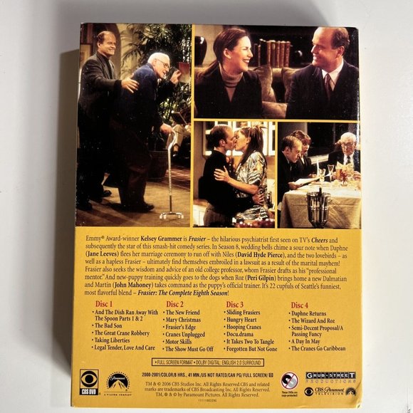 Frasier: The Complete 8th Season (DVD, 4 Disc-Set) Kelsey Grammer, Jane Leeves - Picture 7 of 7